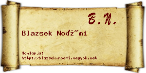 Blazsek Noémi névjegykártya
